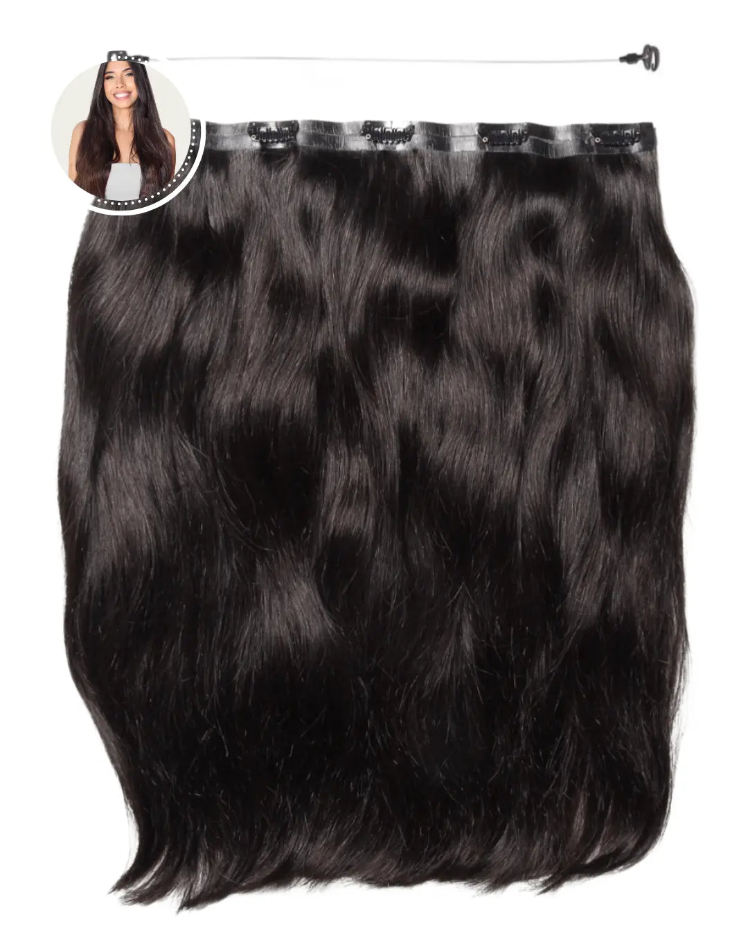 all-groups WANDA - Aplique de tic tac halo fio invisivel de cabelo humano 65cm e 100g