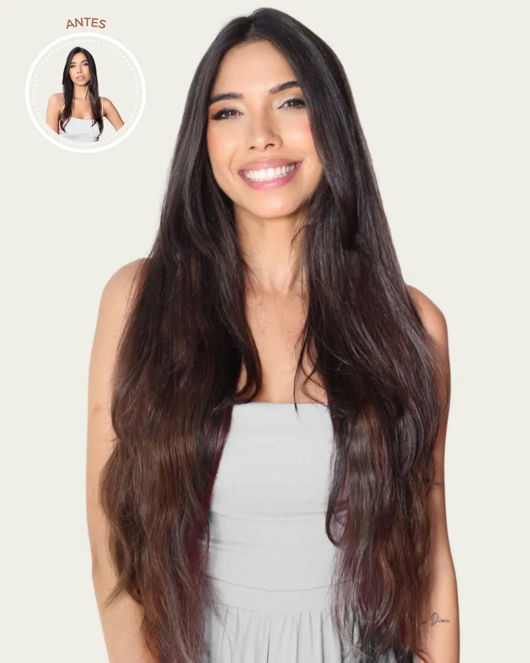 all-groups WANDA - Aplique de tic tac halo fio invisivel de cabelo humano 65cm e 100g