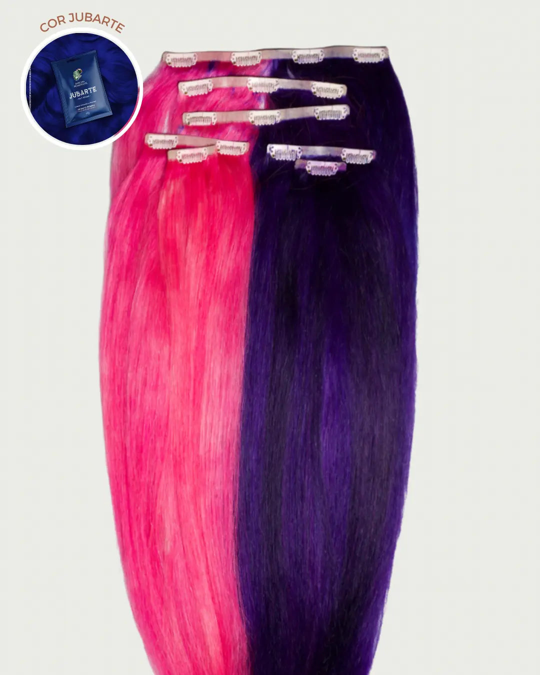 Sage - Aplique de tic tac 45cm cabelos humanos coloridos