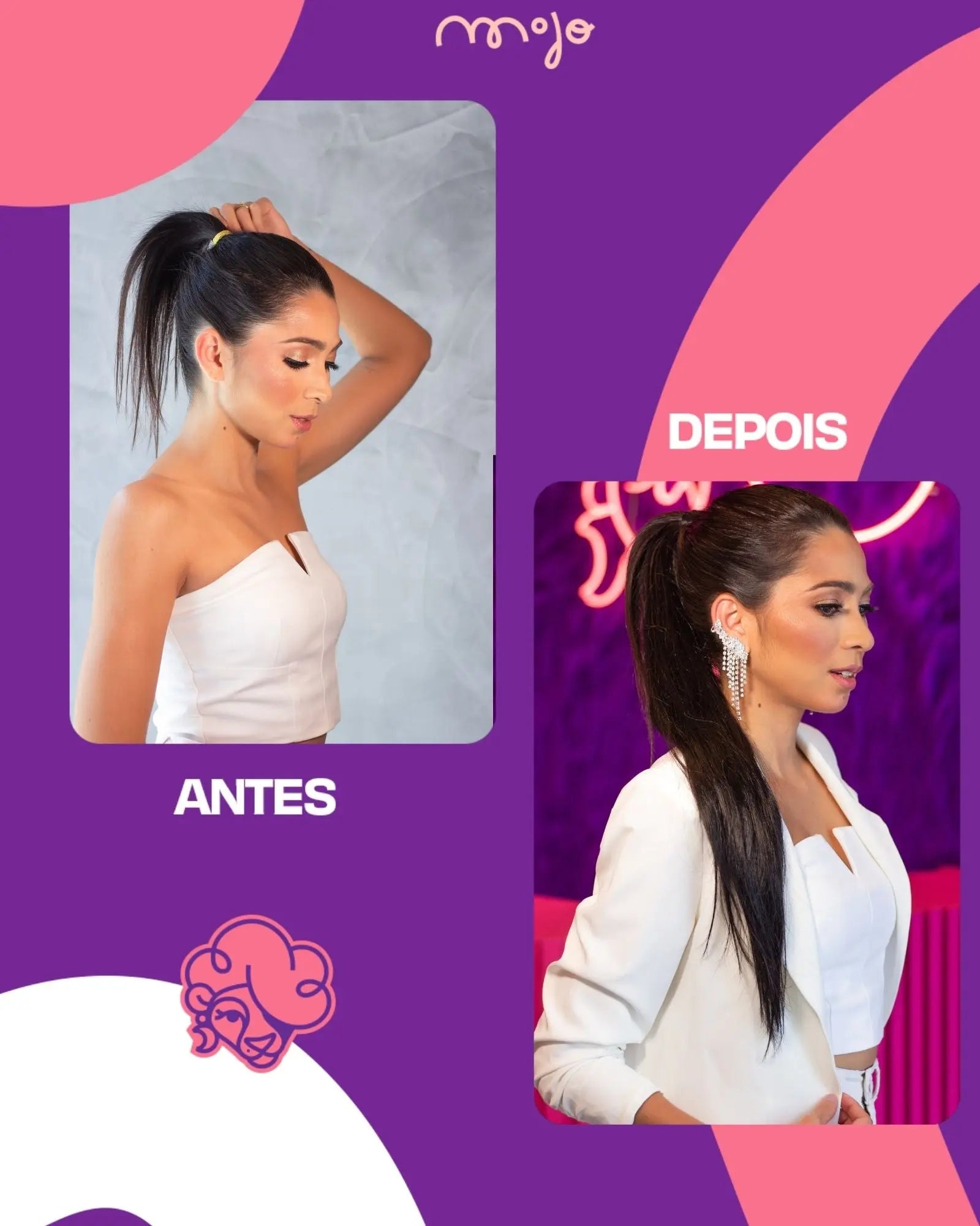 Aplique de Cabelo Halo MOJO – Preto 65cm (Cabelo Humano) MOJO