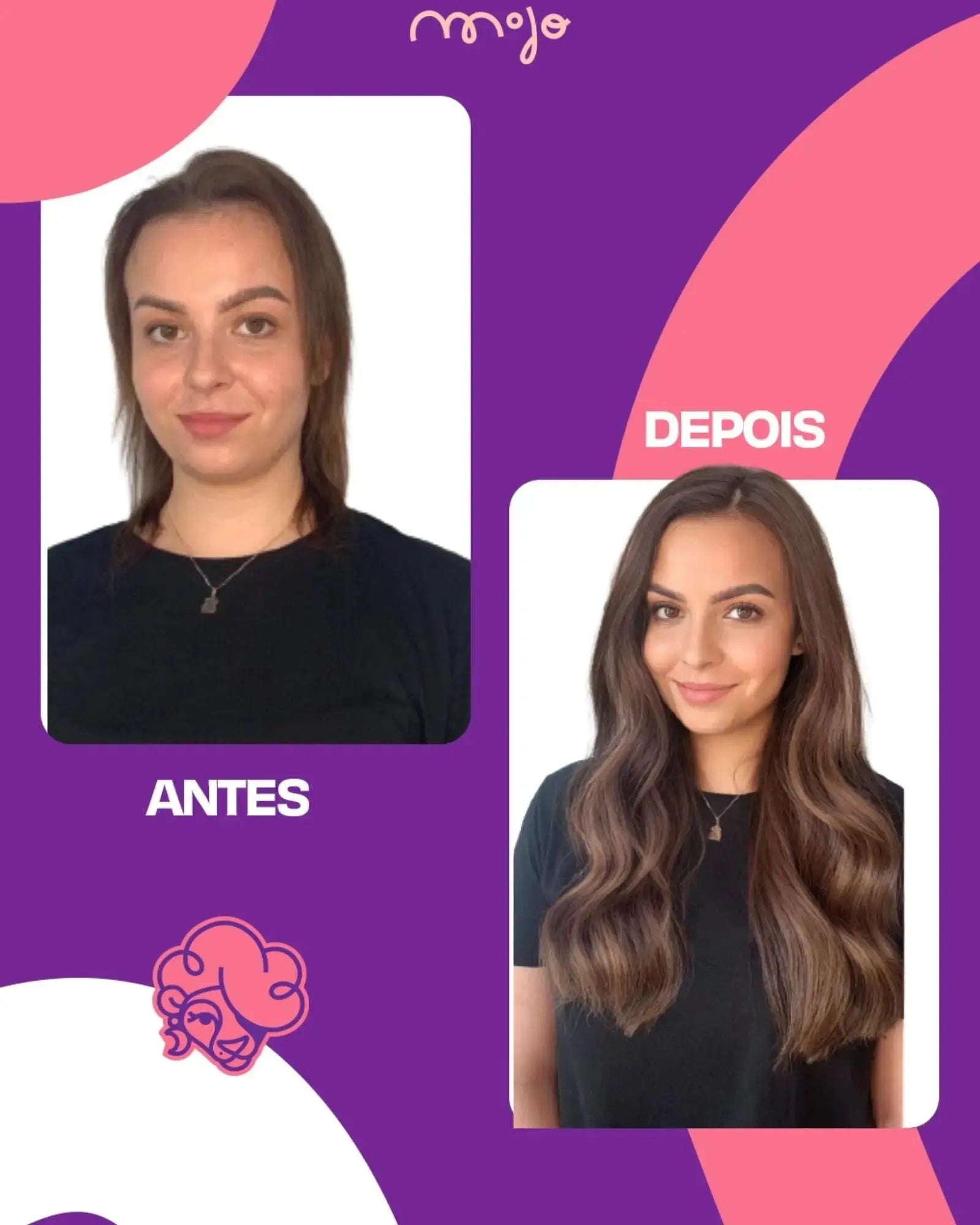 Aplique Tic Tac Invisi MOJO – Castanho Natural 55cm (Cabelo Humano) 160–170g MOJO