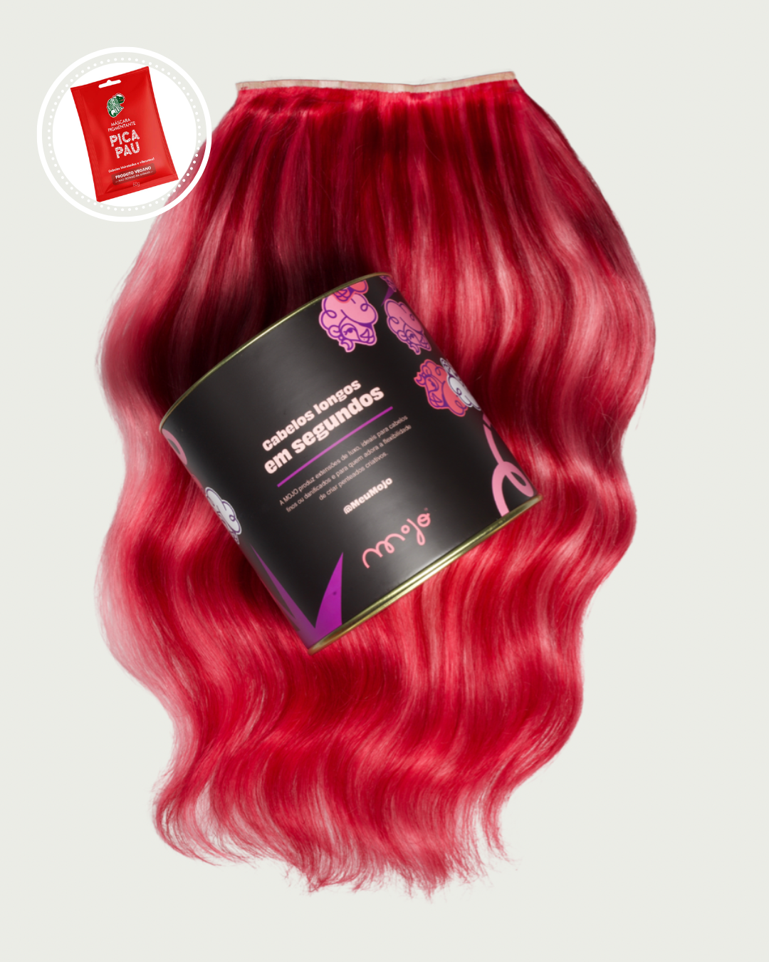 Isolda - Aplique de cabelo Colorido - 45cm - Kamaleao Color