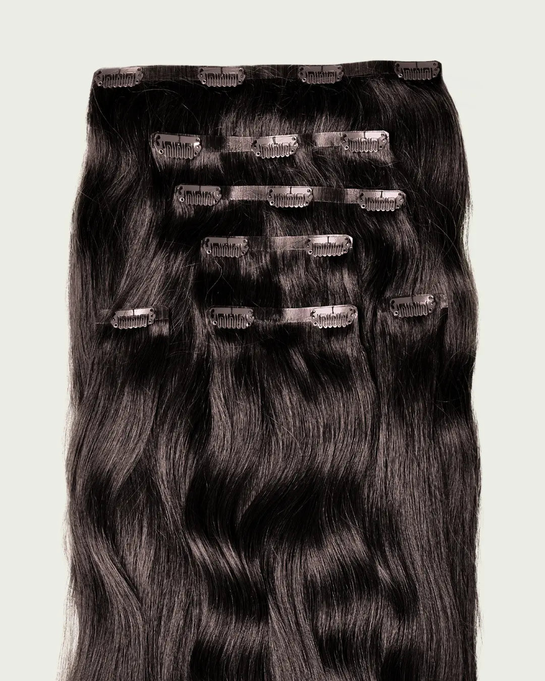 REBECA - Aplique de cabelo tic tac de 55cm & 160g a 170g - preto e castanhos MOJO