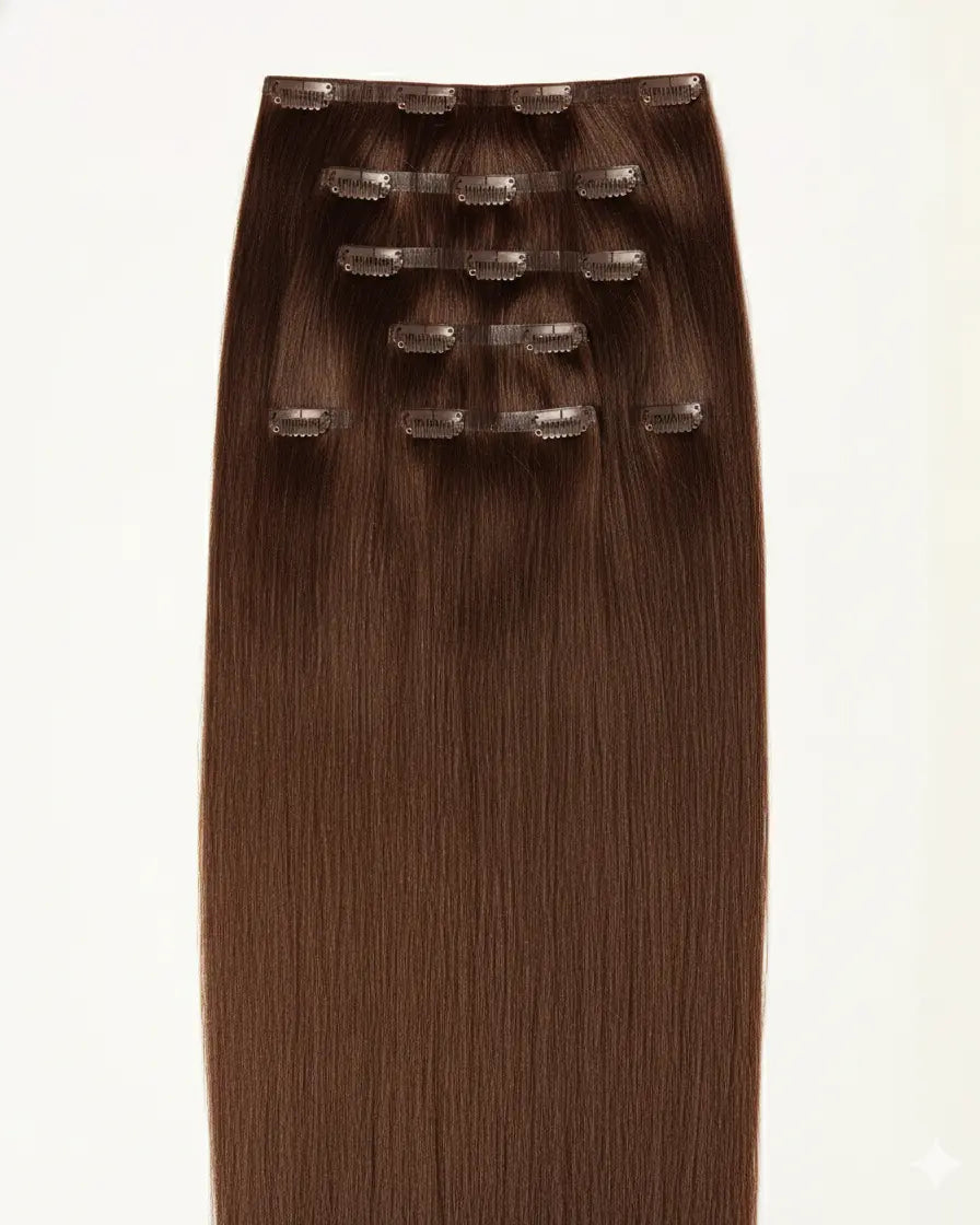 Aplique Tic Tac Invisi MOJO – Chocolate 45cm (Cabelo Humano) 140-150gr MOJO