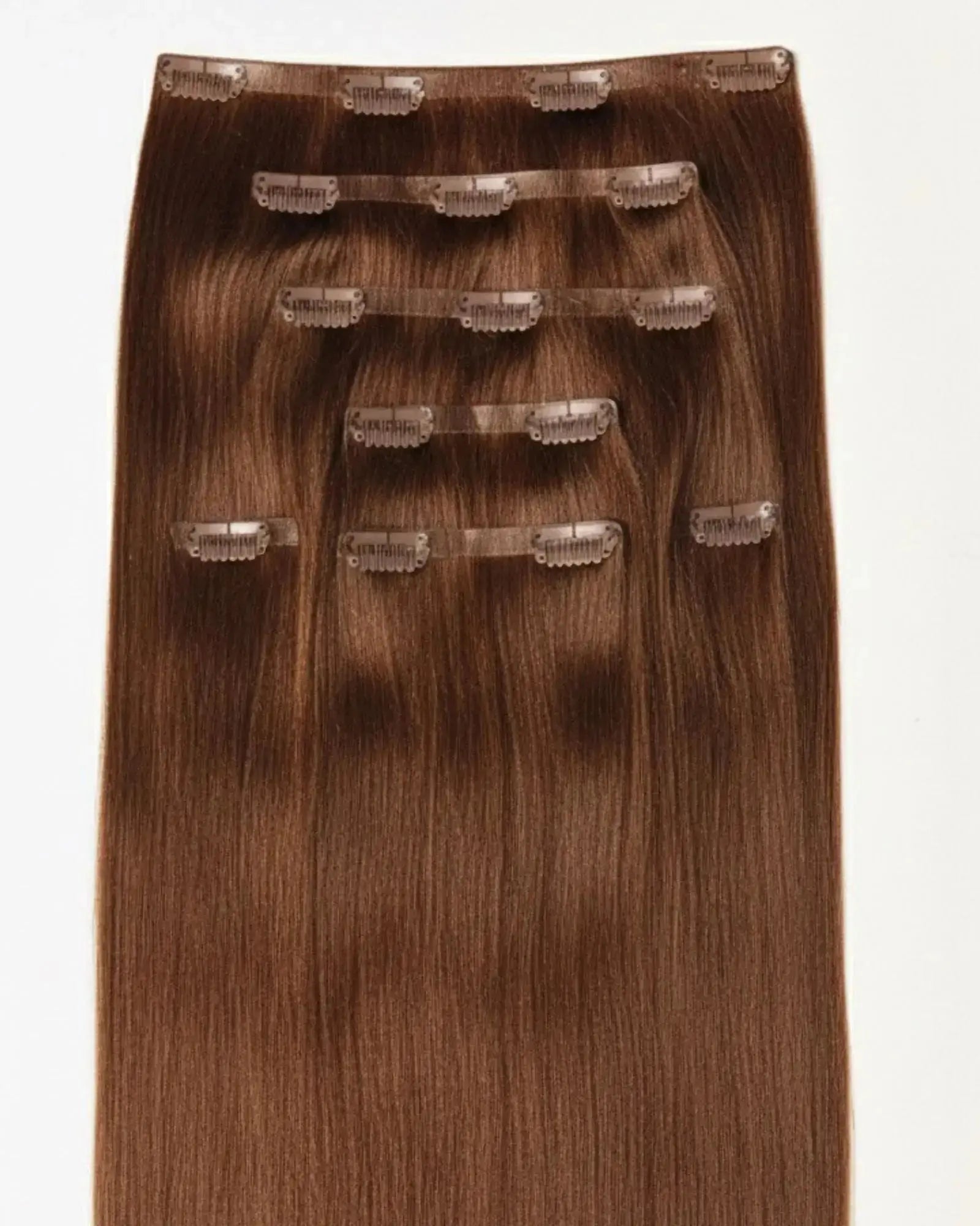 Aplique Tic Tac Invisi MOJO – Marrom Avelã 45cm (Cabelo Humano) MOJO