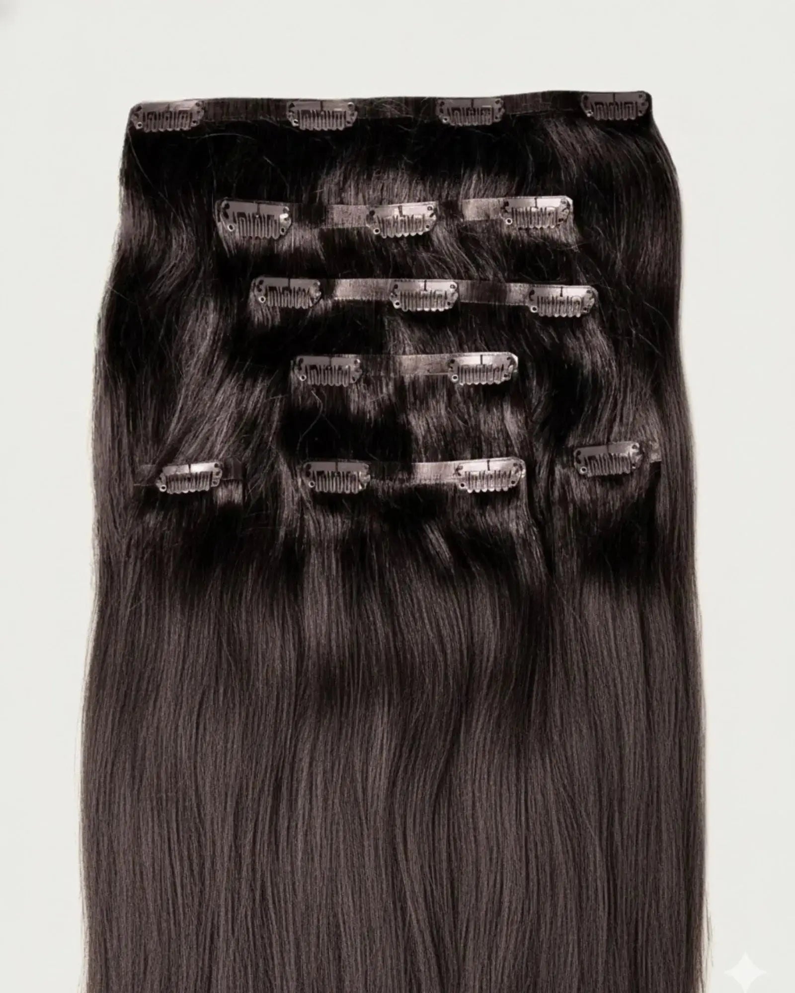 Aplique Tic Tac Invisi MOJO – Castanho Escuro 55cm (Cabelo Humano) - 160–170g MOJO