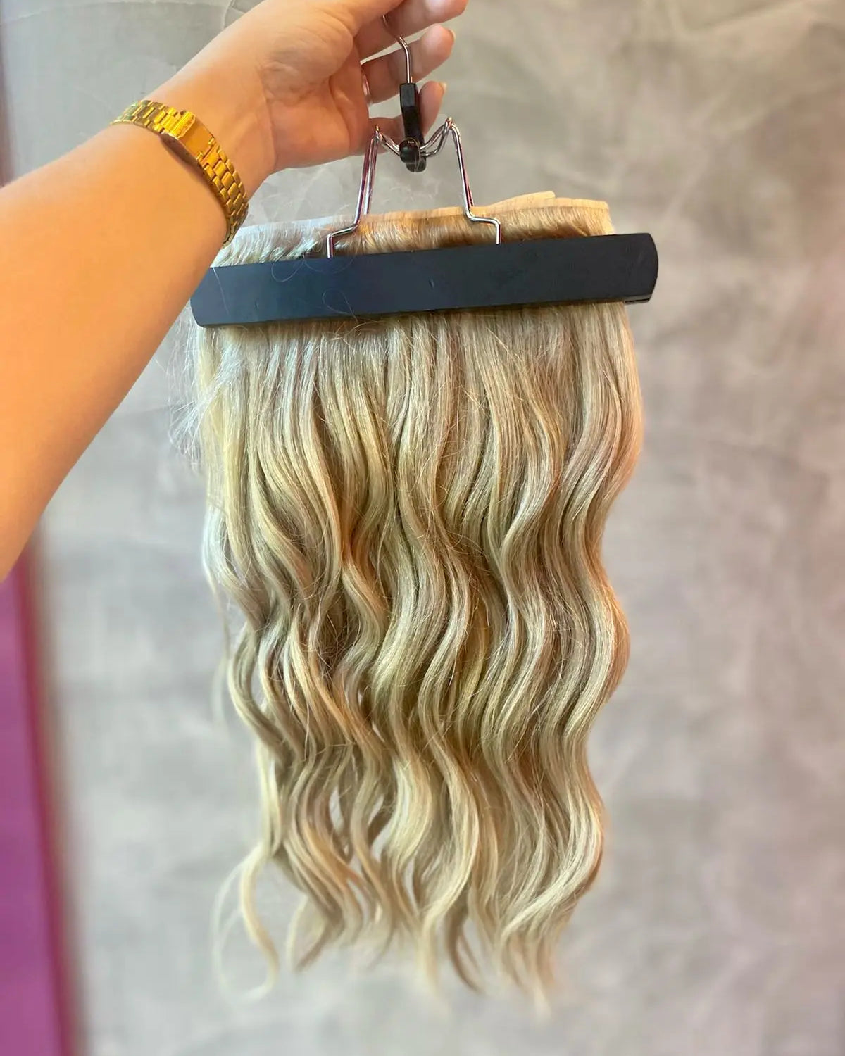 GAIA - Aplique de cabelo humano nanopele tic tac loiro de 45cm & 140g-150g MOJO