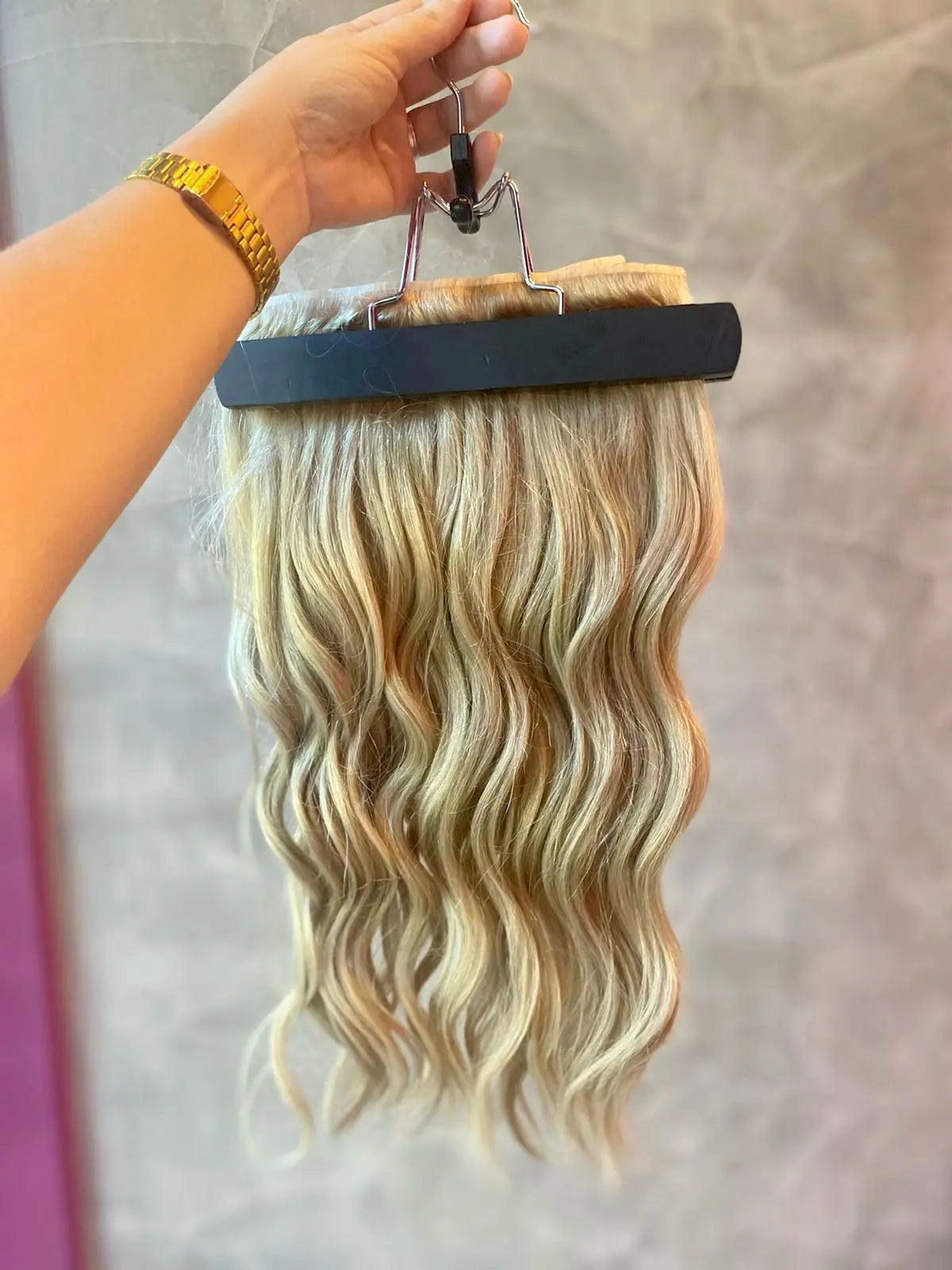 LILI - Aplique de cabelo loiro nanopele tic tac de 55cm & 160g - 170g MOJO