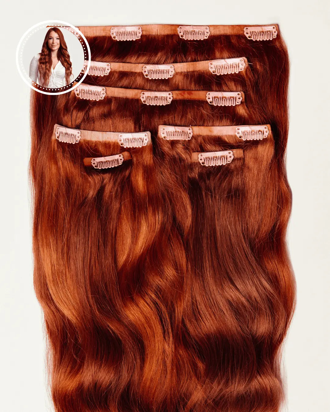 all-groups RUBY - Aplique nanopele tic tac ruivo de 50cm & 160g