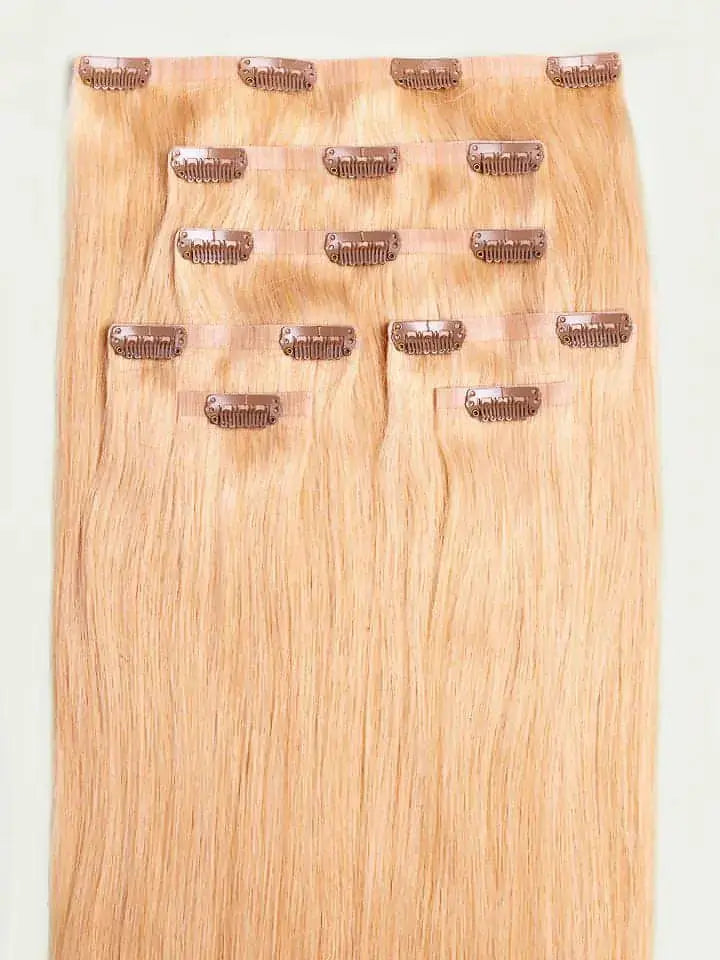 GAIA - Aplique de cabelo humano nanopele tic tac loiro de 45cm & 140g-150g - MOJO