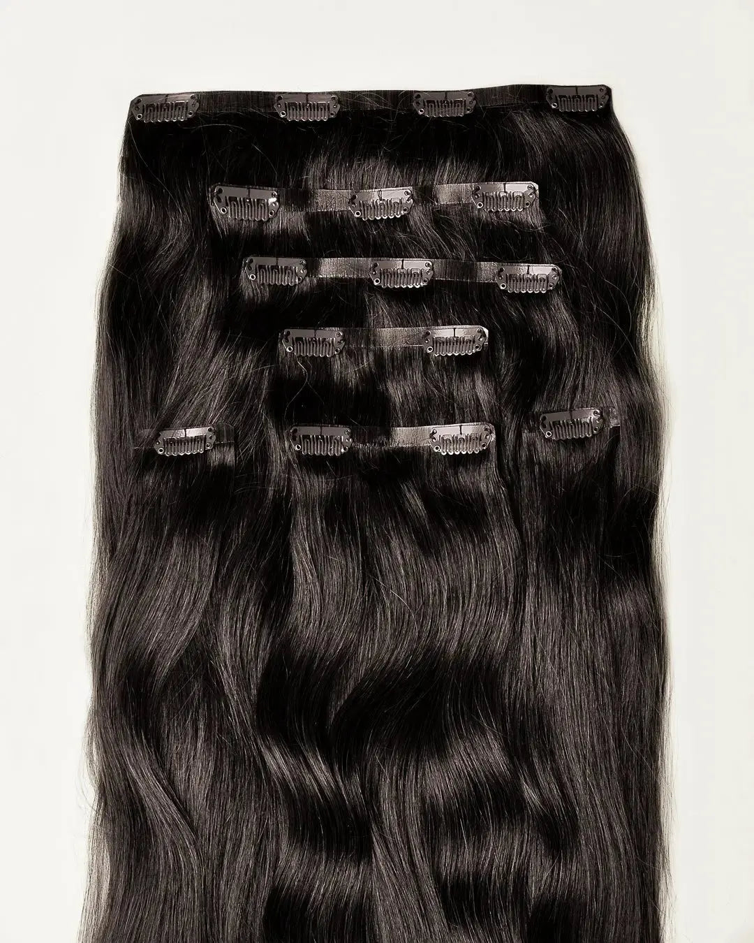 REBECA - Aplique de cabelo tic tac de 55cm & 160g a 170g - preto e castanhos - MOJO