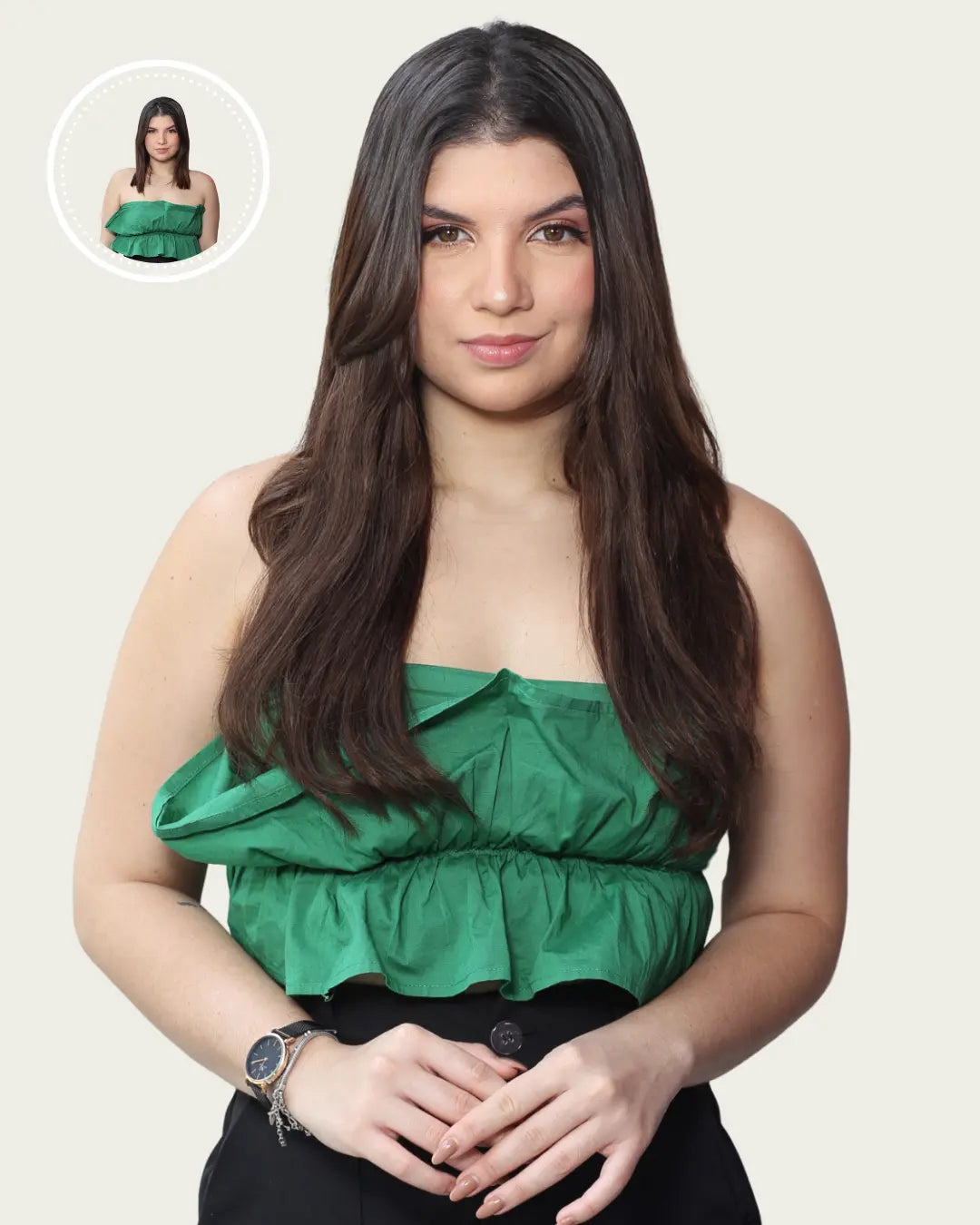 all-groups URSULA - Aplique de tic tac halo fio invisivel de cabelo humano 45cm e 100g