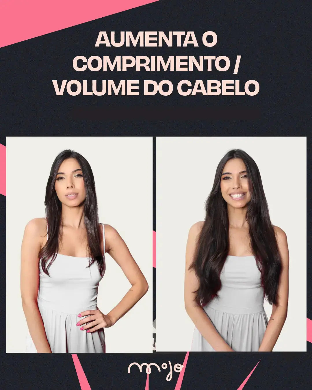 ZOE - Aplique de tic tac halo fio invisivel de cabelo humano 55cm e 100g - MOJO