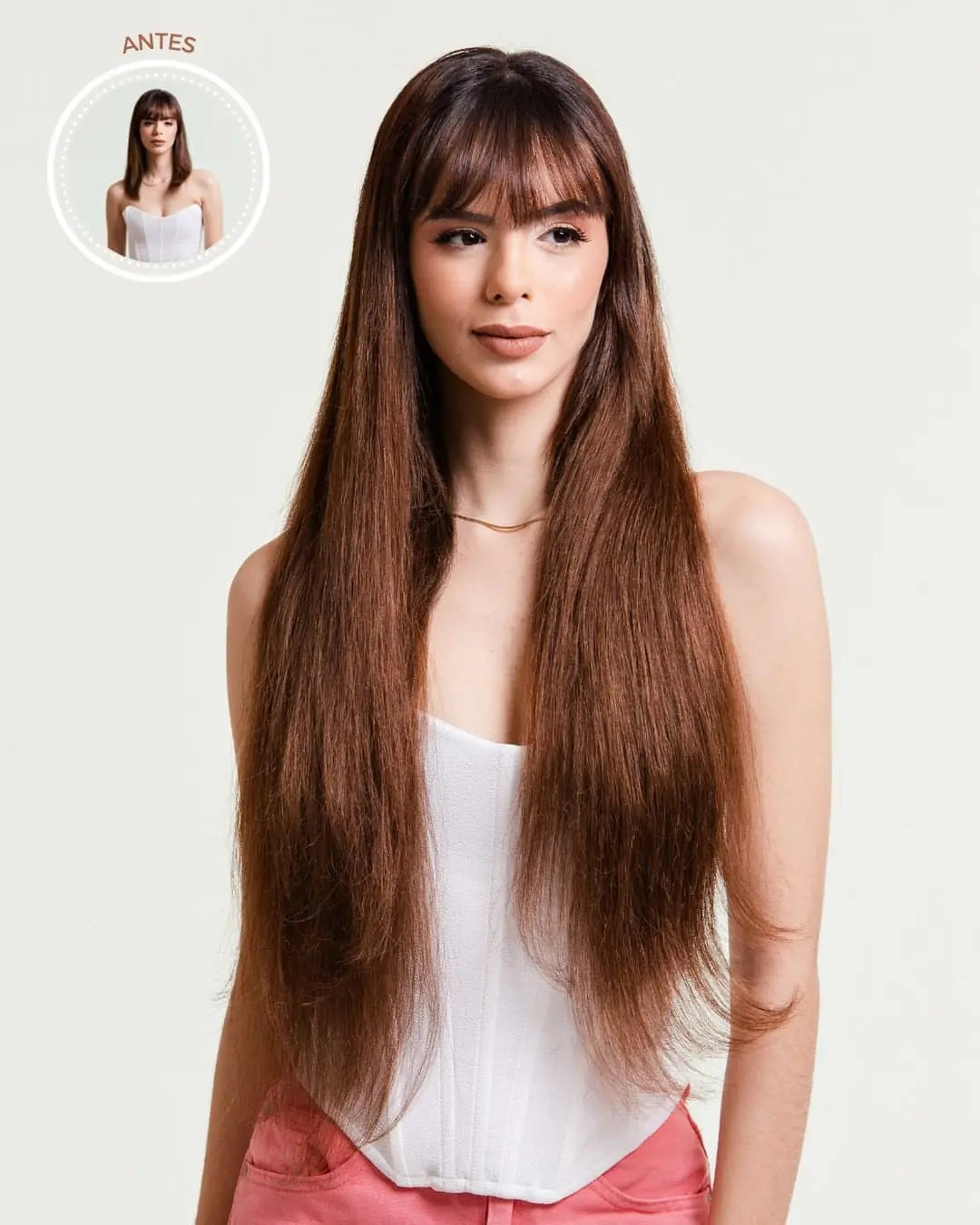 all-groups LEDA - Aplique nanopele tic tac marrom de 60cm & 180g