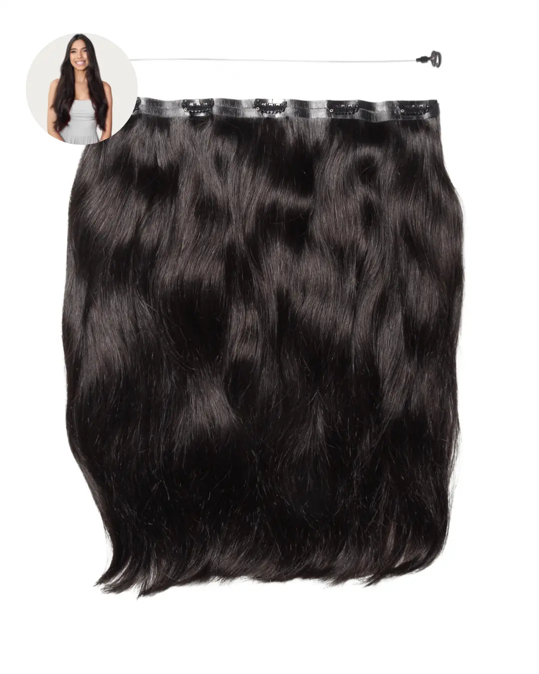 all-groups ZOE - Aplique de tic tac halo fio invisivel de cabelo humano 55cm e 100g
