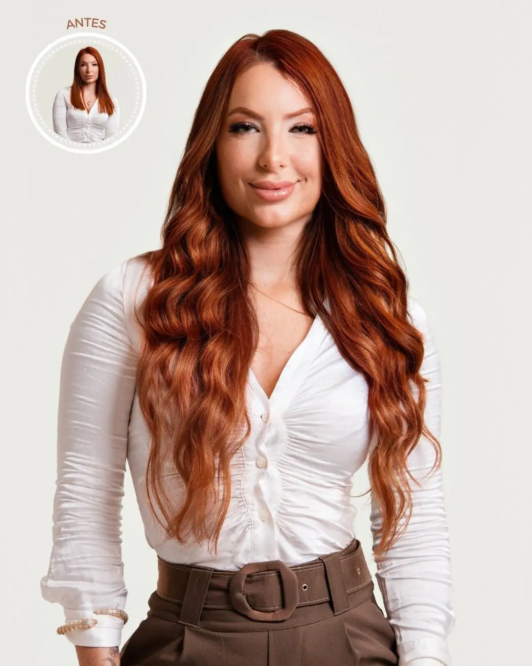 all-groups RUBY - Aplique nanopele tic tac ruivo de 50cm & 160g