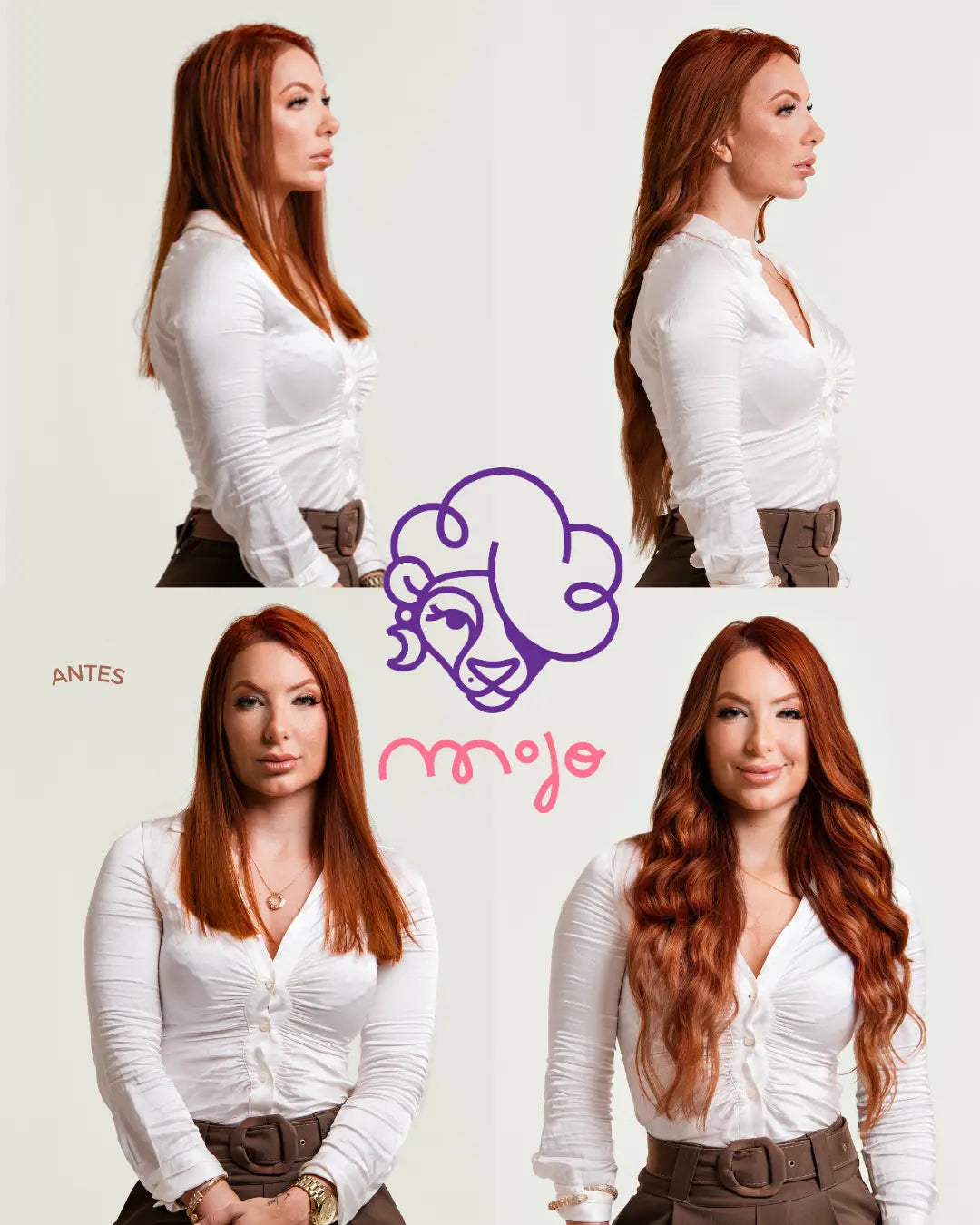 all-groups RUBY - Aplique nanopele tic tac ruivo de 50cm & 160g