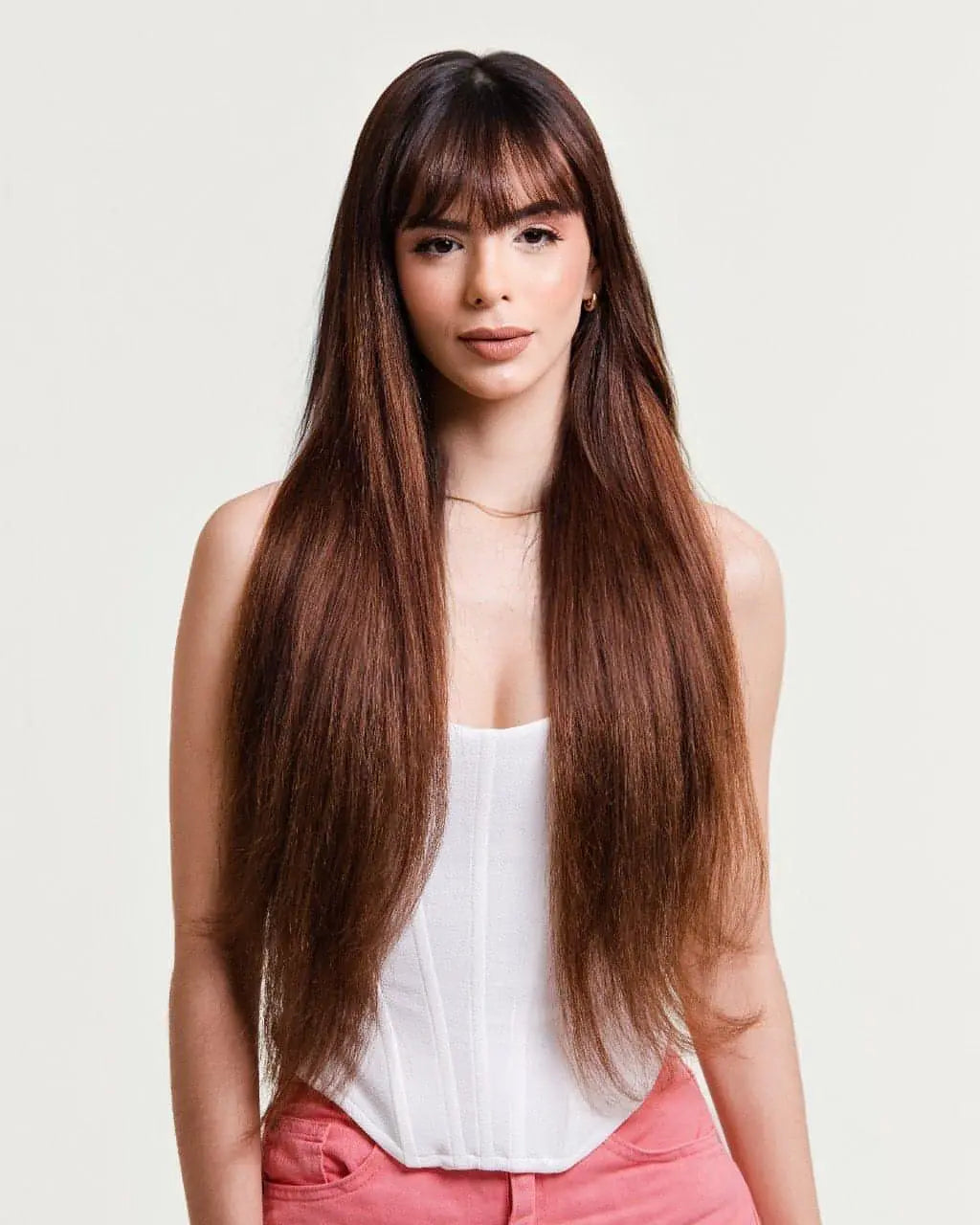 LEDA - Aplique nanopele tic tac marrom de 60cm & 180g