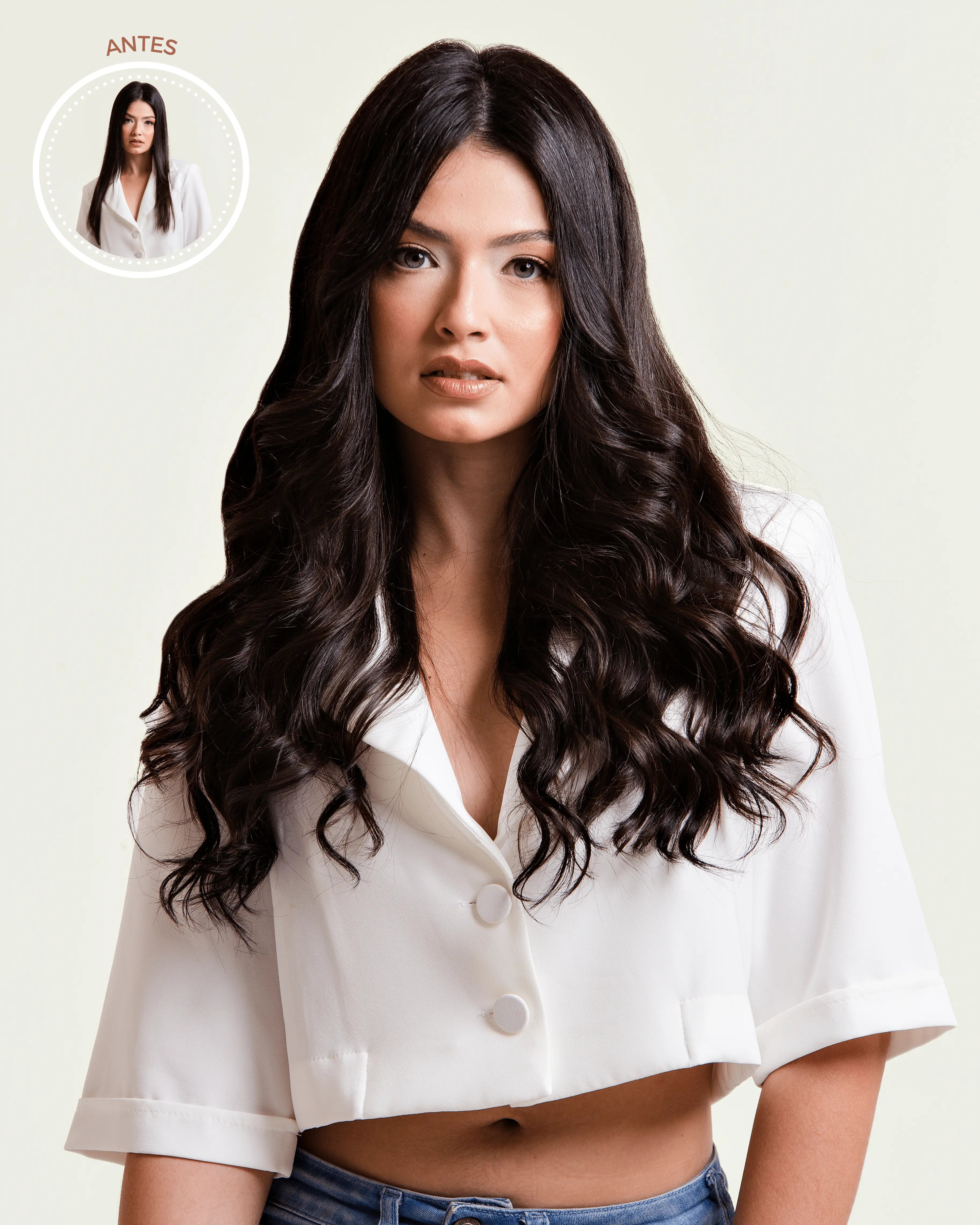 all-groups SABRINA - Aplique nanopele tic tac de 40cm & 140g - preto e castanhos