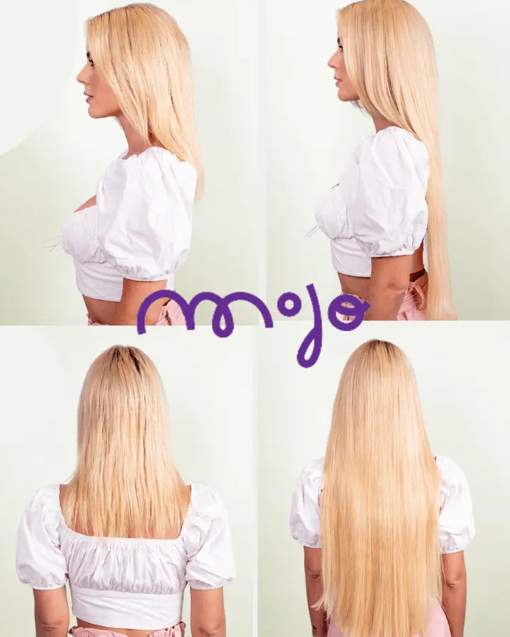 JUNO - Aplique de cabelo loiro nanopele tic tac de 65cm & 180g - 200g - MOJO
