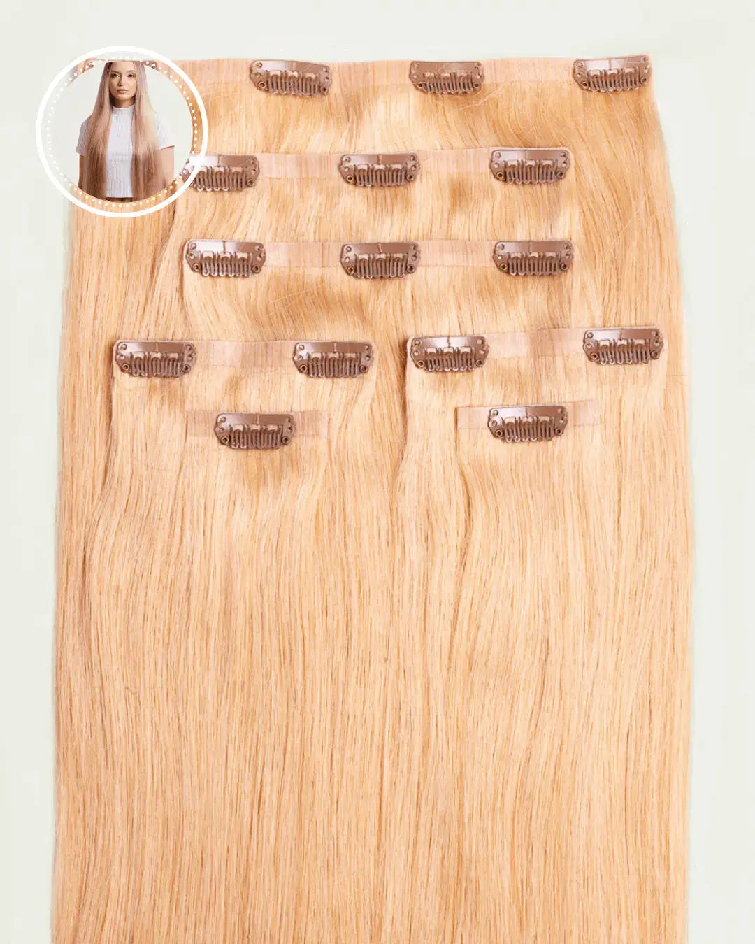 JUNO - Aplique de cabelo loiro nanopele tic tac de 65cm & 180g - 200g - MOJO