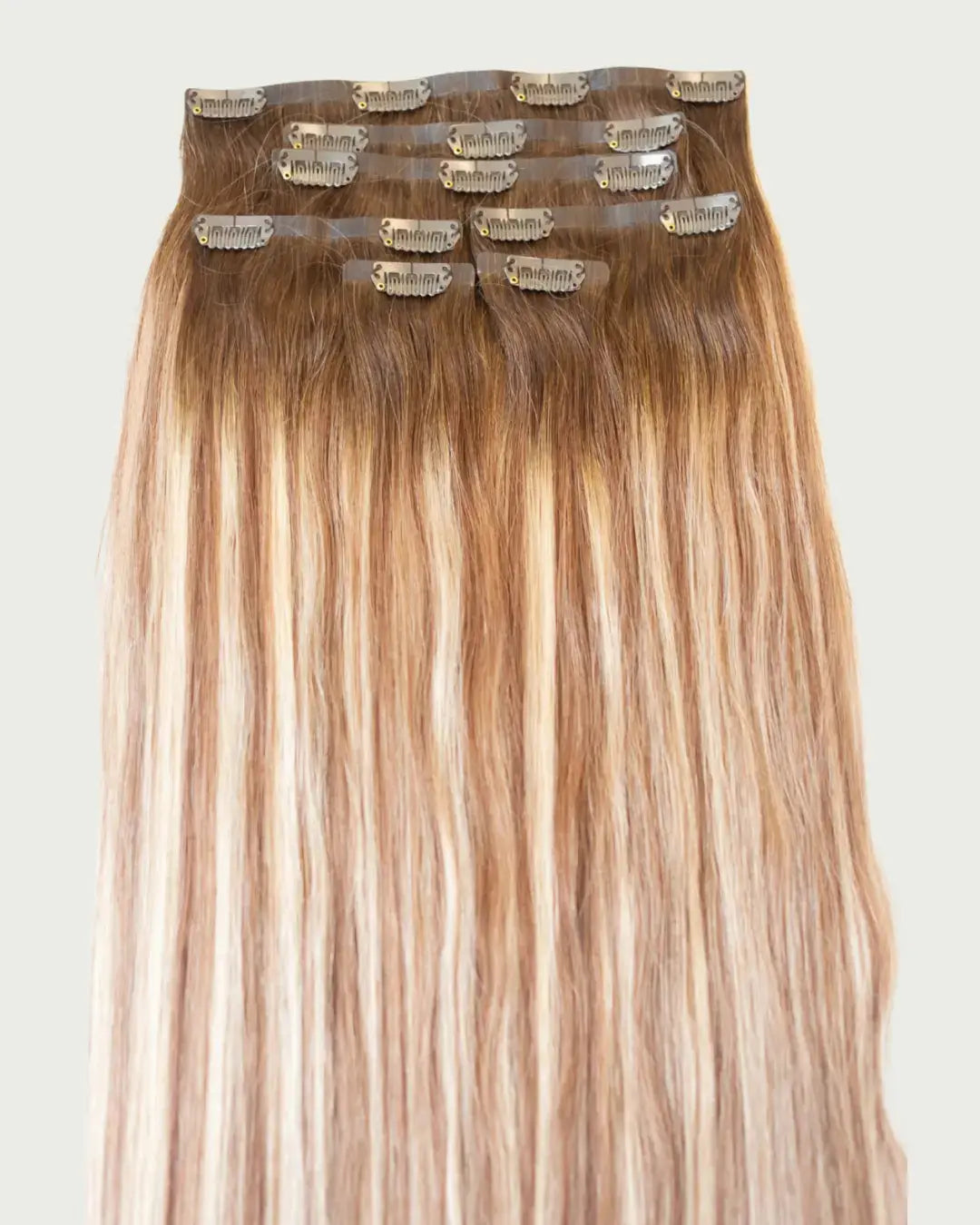 GAIA - Aplique de cabelo humano nanopele tic tac loiro de 45cm & 140g-150g - MOJO