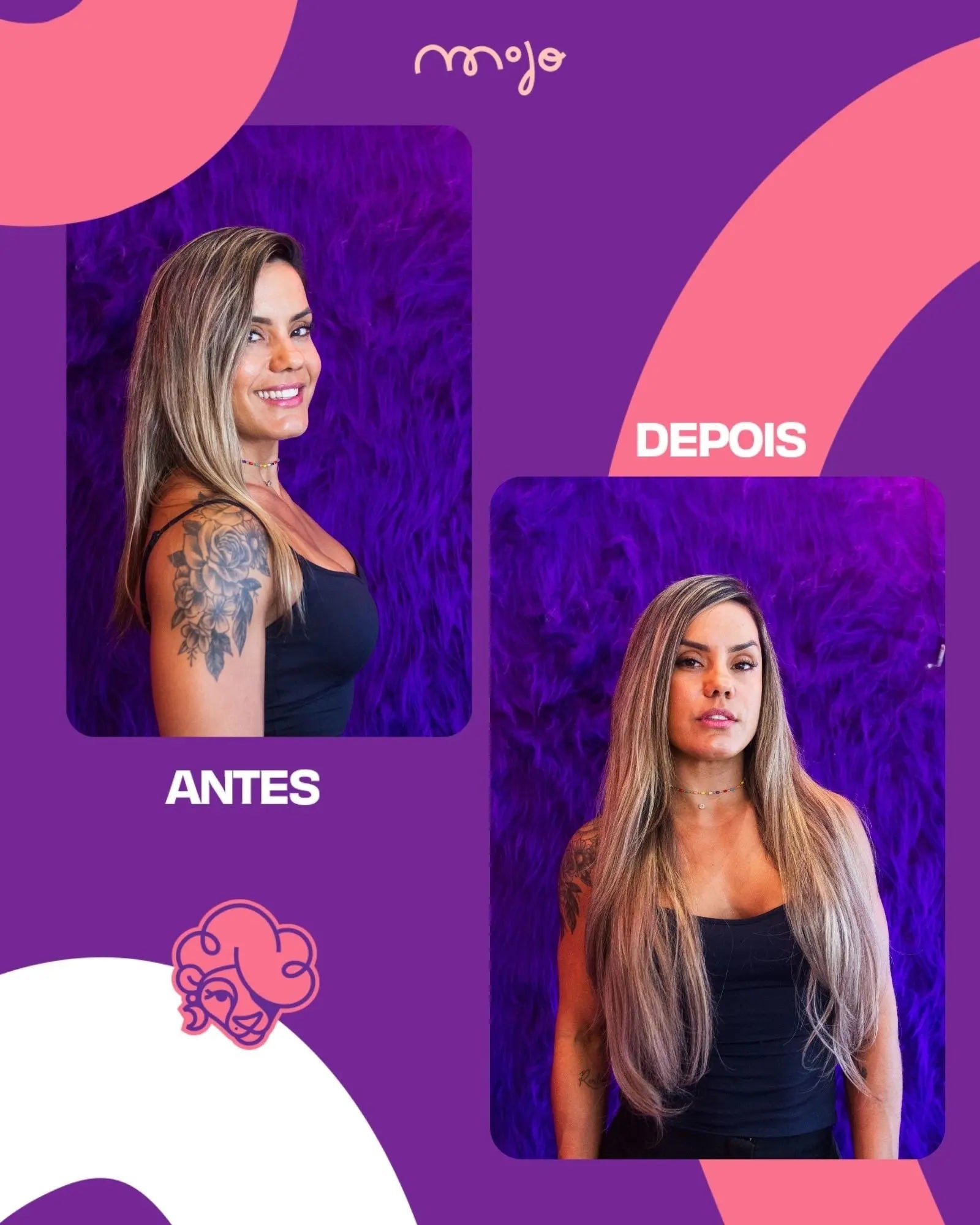 Aplique Tic Tac Invisi MOJO – Balayage – Mechas 65cm (Cabelo Humano) MOJO
