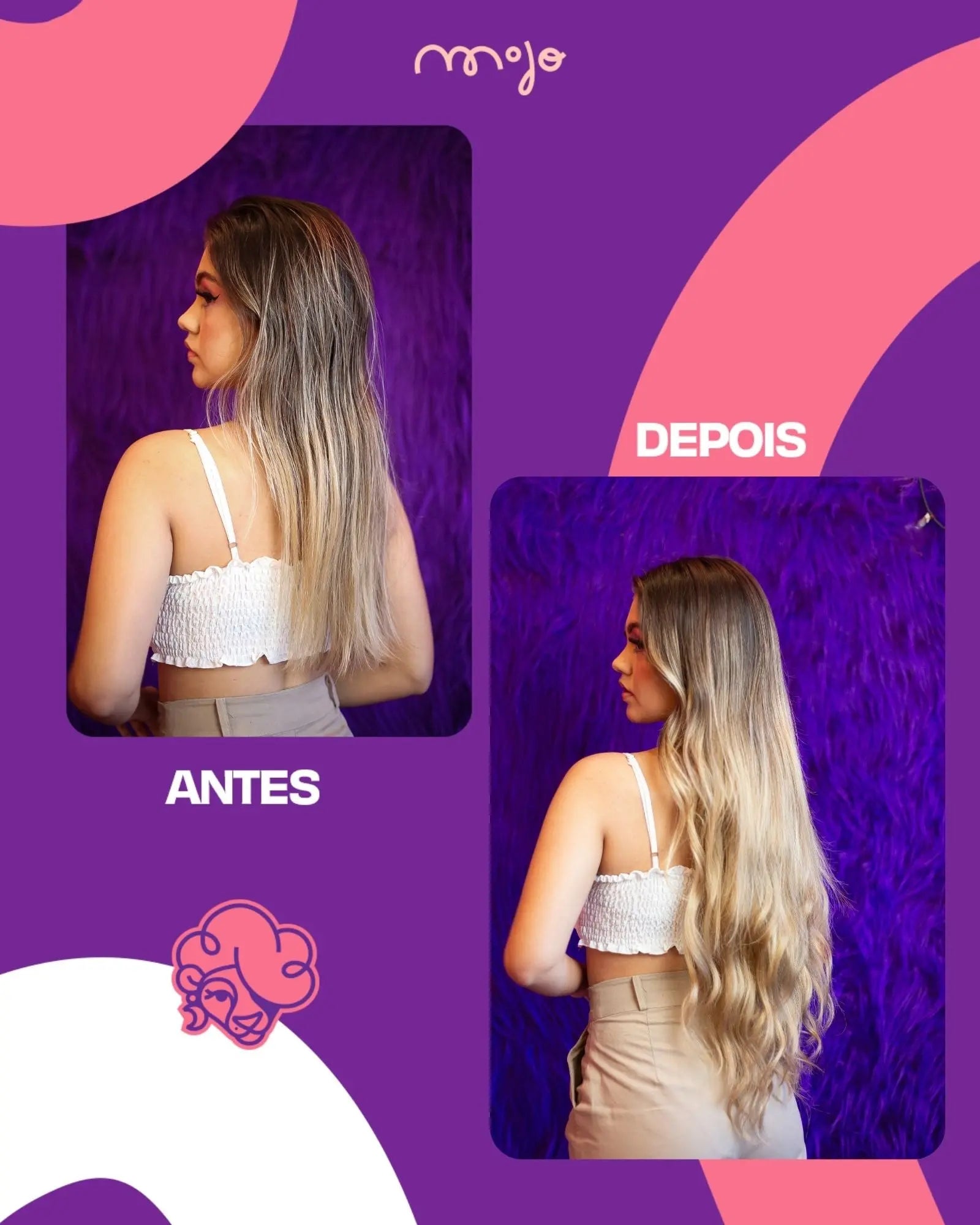 Aplique Tic Tac Invisi MOJO – Loiro Dourado 65cm (Cabelo Humano) 180–200g MOJO