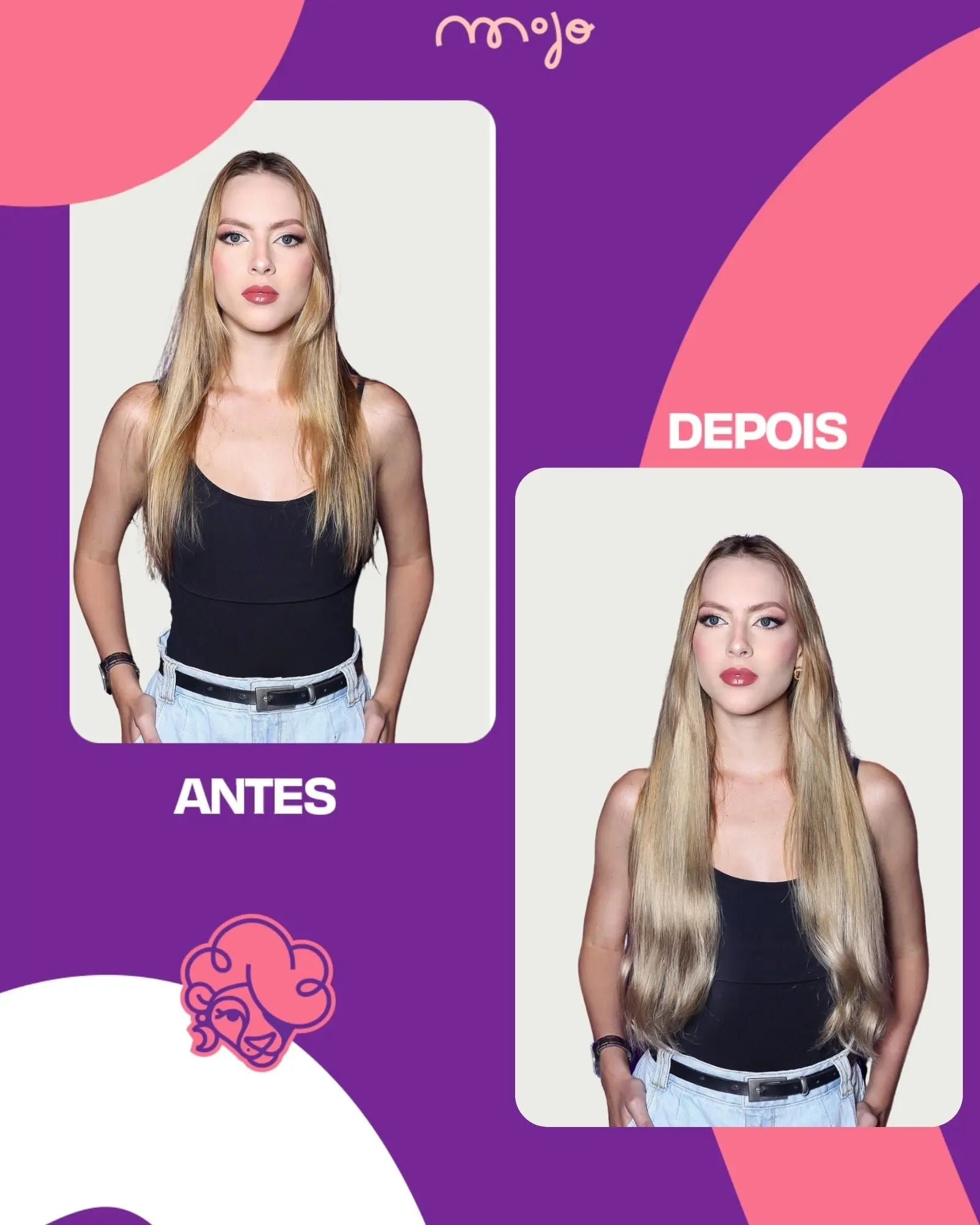 Aplique de Cabelo Halo MOJO – Loiro Bege 55cm (Cabelo Humano) MOJO