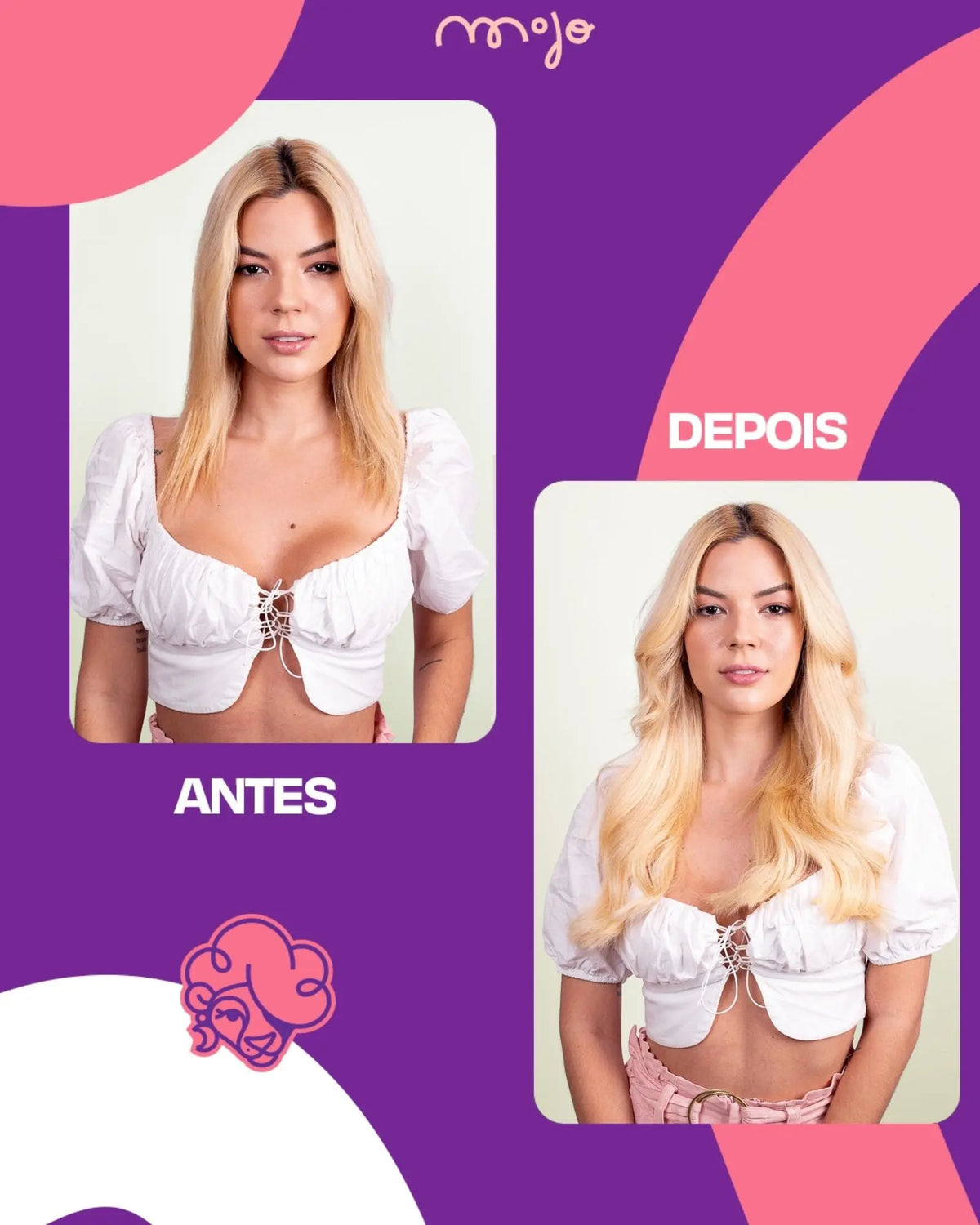 Aplique Tic Tac Invisi MOJO – Loiro Claro 45cm (Cabelo Humano) 140–150g MOJO