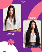 Aplique Tic Tac Invisi MOJO – Preto 65cm (Cabelo Humano) 180–200g MOJO