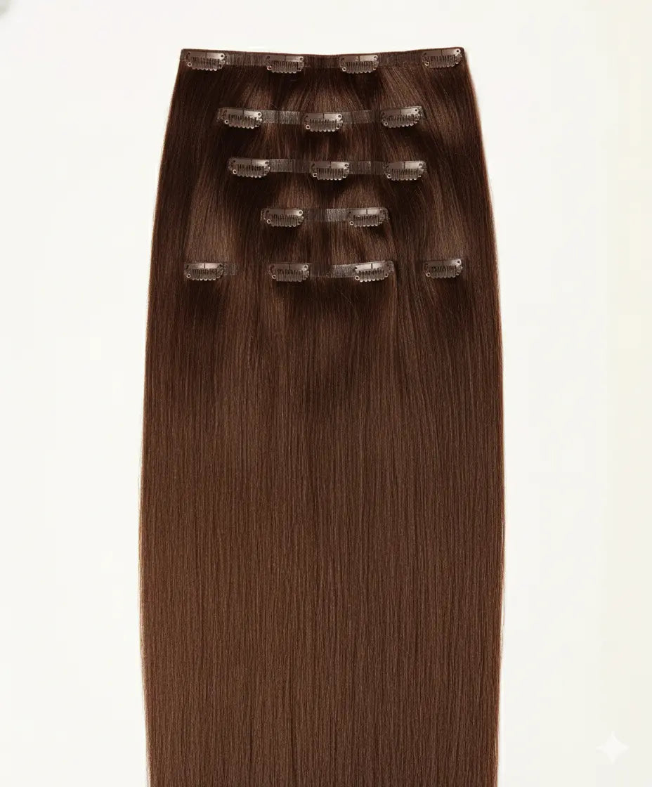 Aplique Tic Tac Invisi MOJO – Chocolate 45cm (Cabelo Humano) 140-150gr MOJO