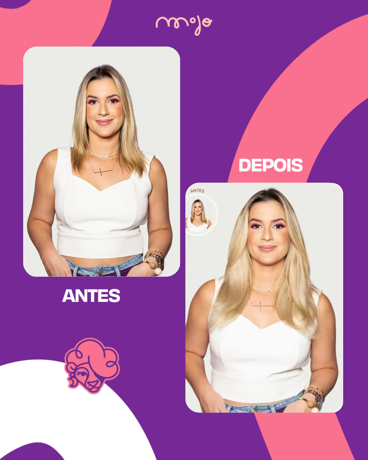 Aplique de Cabelo Halo MOJO – Loiro Claro 35cm (Cabelo Humano)