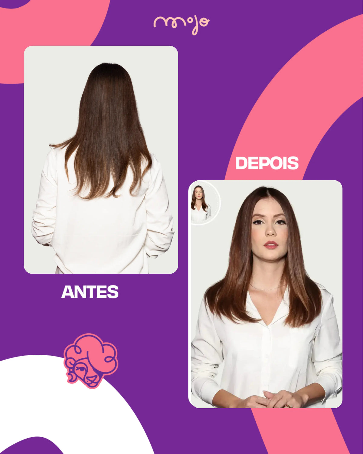 Aplique de Cabelo Halo MOJO – Marrom Avelã 35cm (Cabelo Humano)