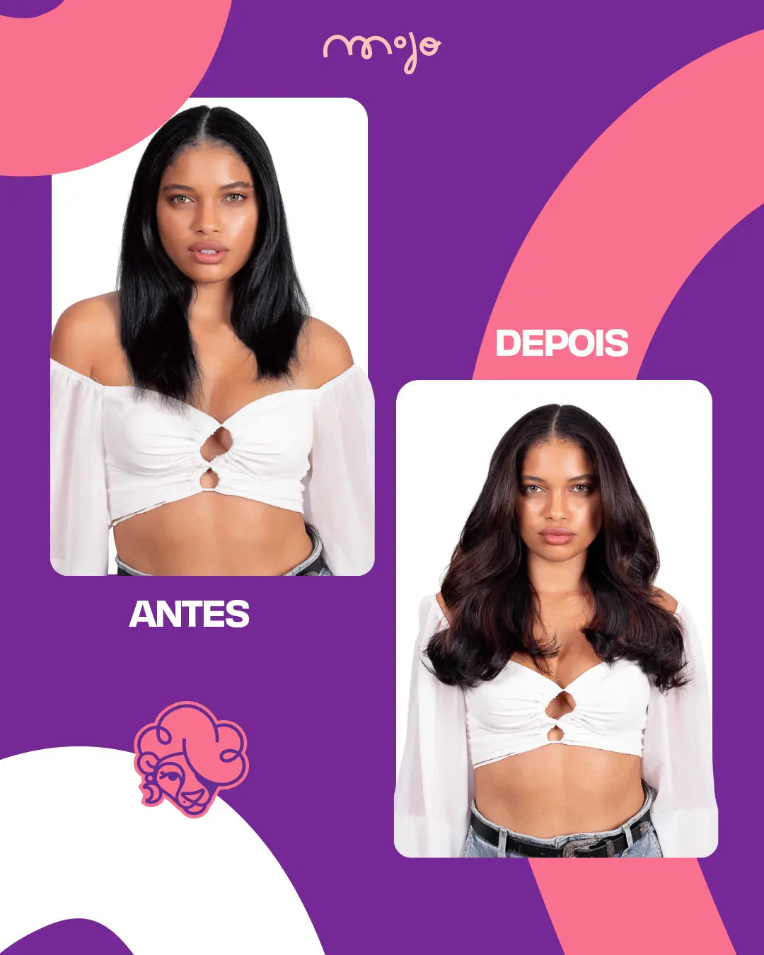 Aplique de Cabelo Halo MOJO – Castanho Escuro 45cm (Cabelo Humano)