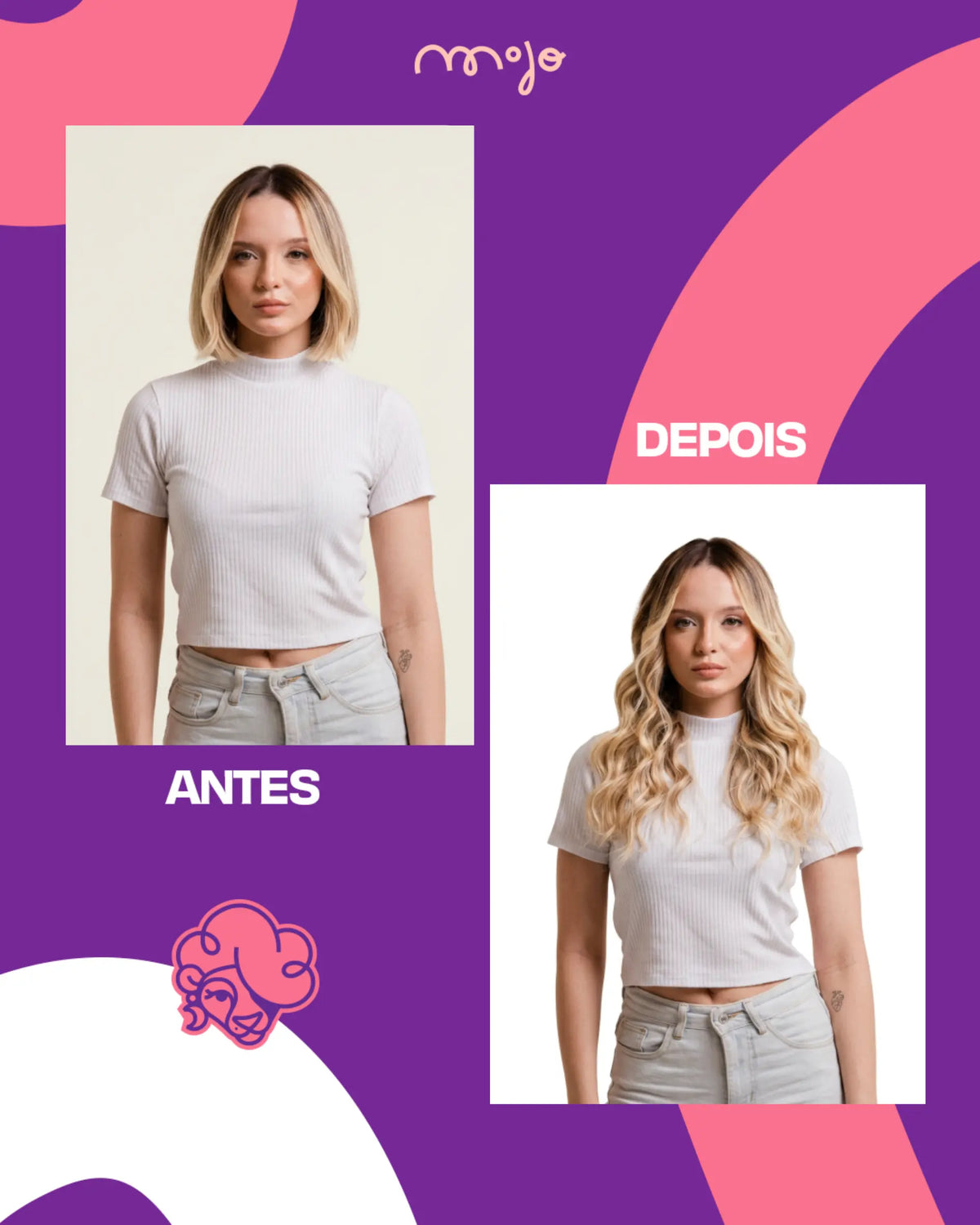 Aplique de Cabelo Halo MOJO – Balayage – Mechas 45cm (Cabelo Humano)