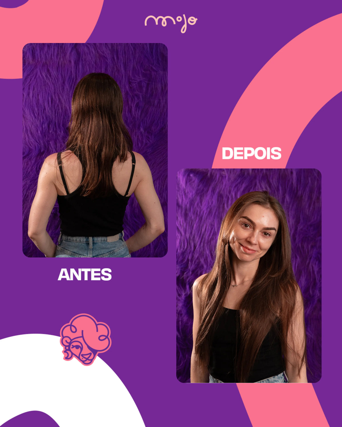 Aplique de Cabelo Halo MOJO – Chocolate 55cm (Cabelo Humano)