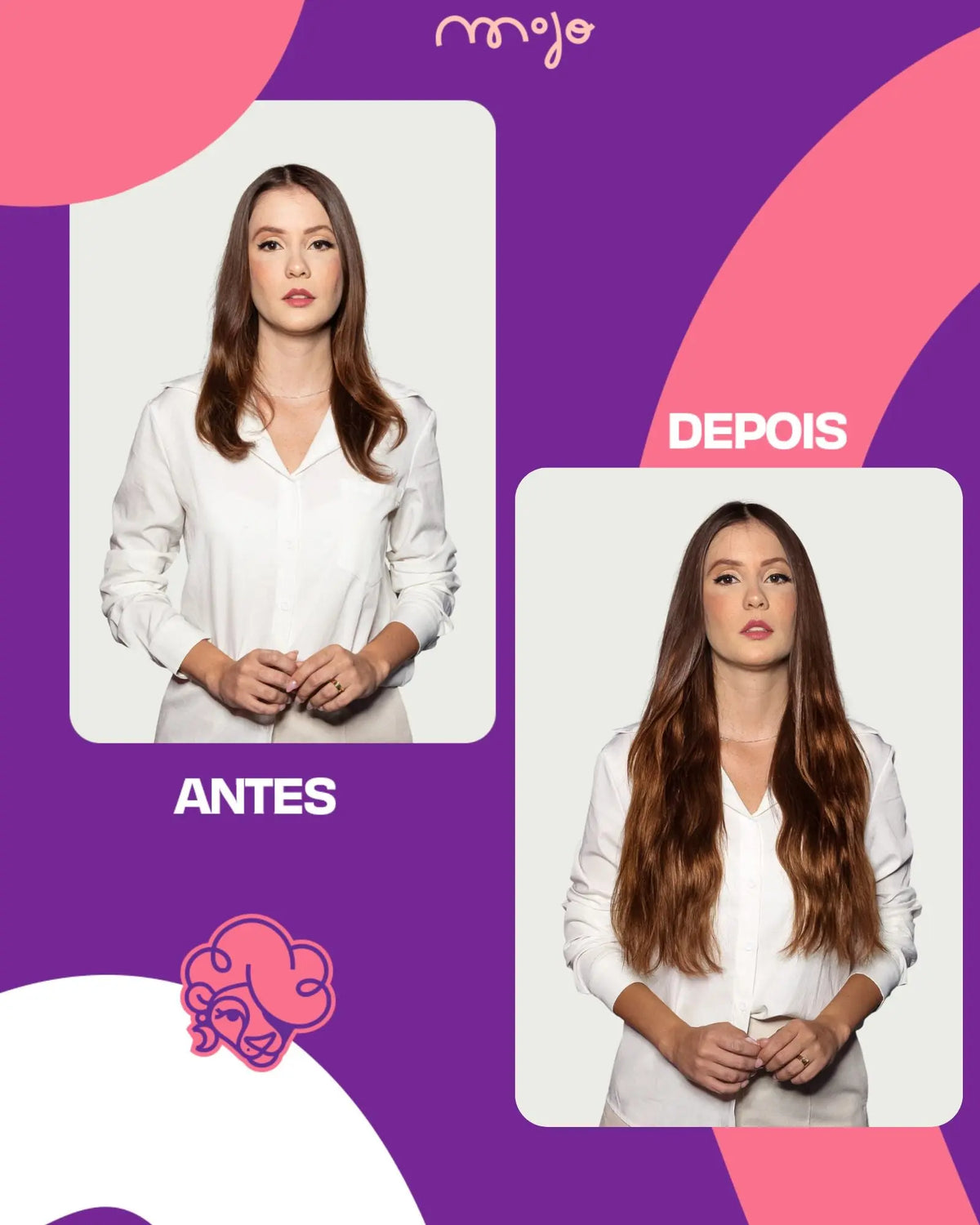 Aplique de Cabelo Halo MOJO – Marrom Avelã 55cm (Cabelo Humano)