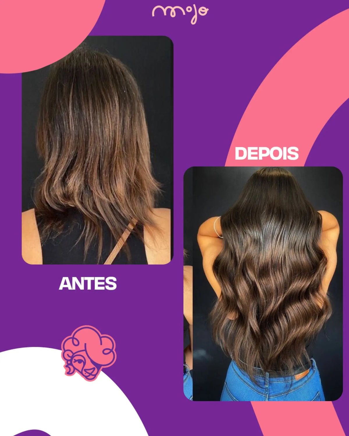 Aplique Tic Tac Invisi MOJO – Castanho Natural 55cm (Cabelo Humano) 160–170g