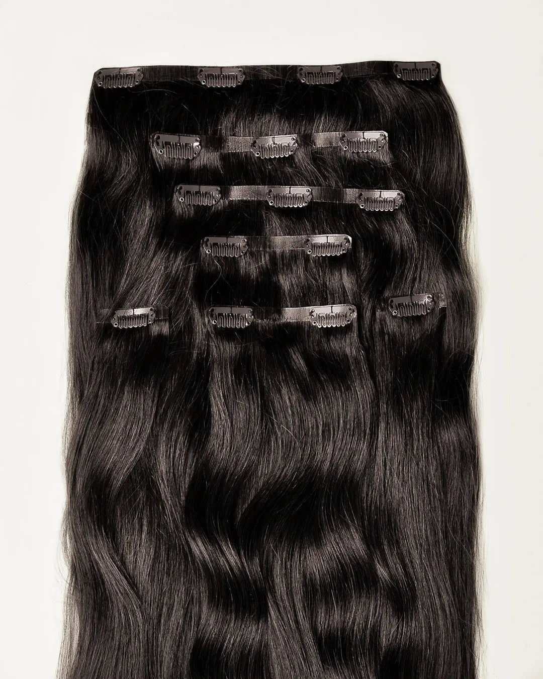 SABRINA - Aplique de cabelo tic tac nanopele de 45cm & 140g a 150g - preto e castanhos - MOJO
