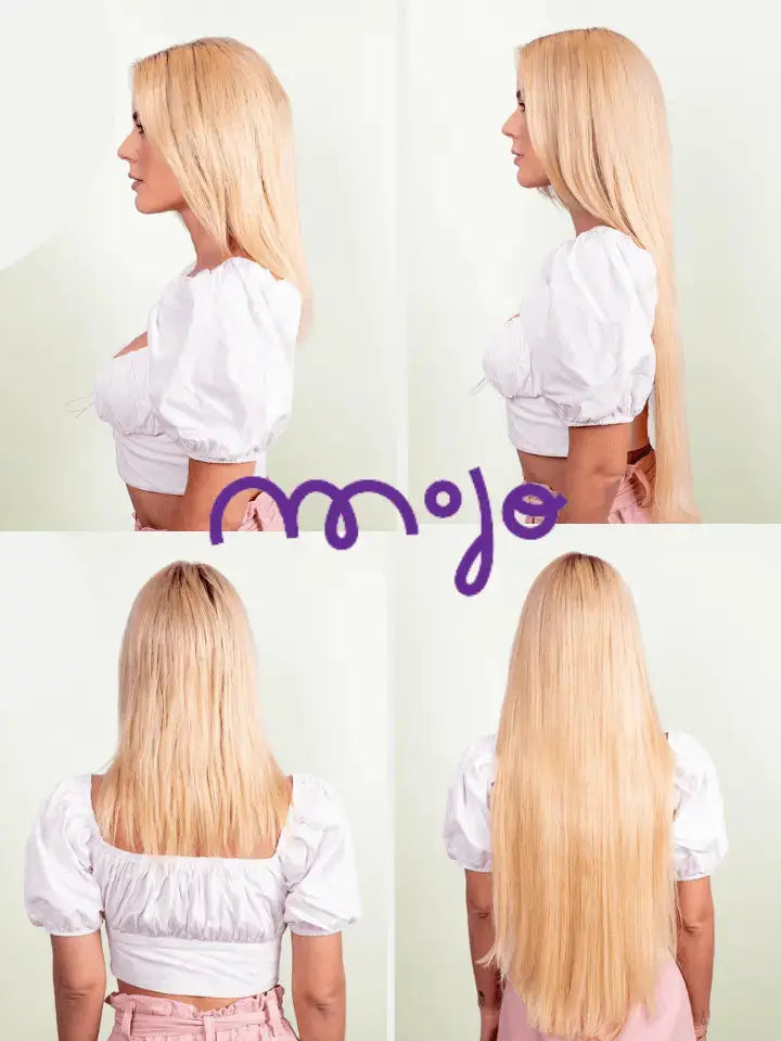 JUNO - Aplique de cabelo loiro nanopele tic tac de 65cm & 180g - 200g - MOJO