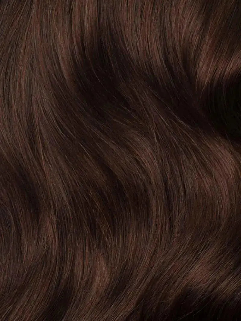 LYDIA - 35cm e 100g - Aplique de cabelo com fio invisivel de cabelo humano marrom 35cm e 100g - MOJO